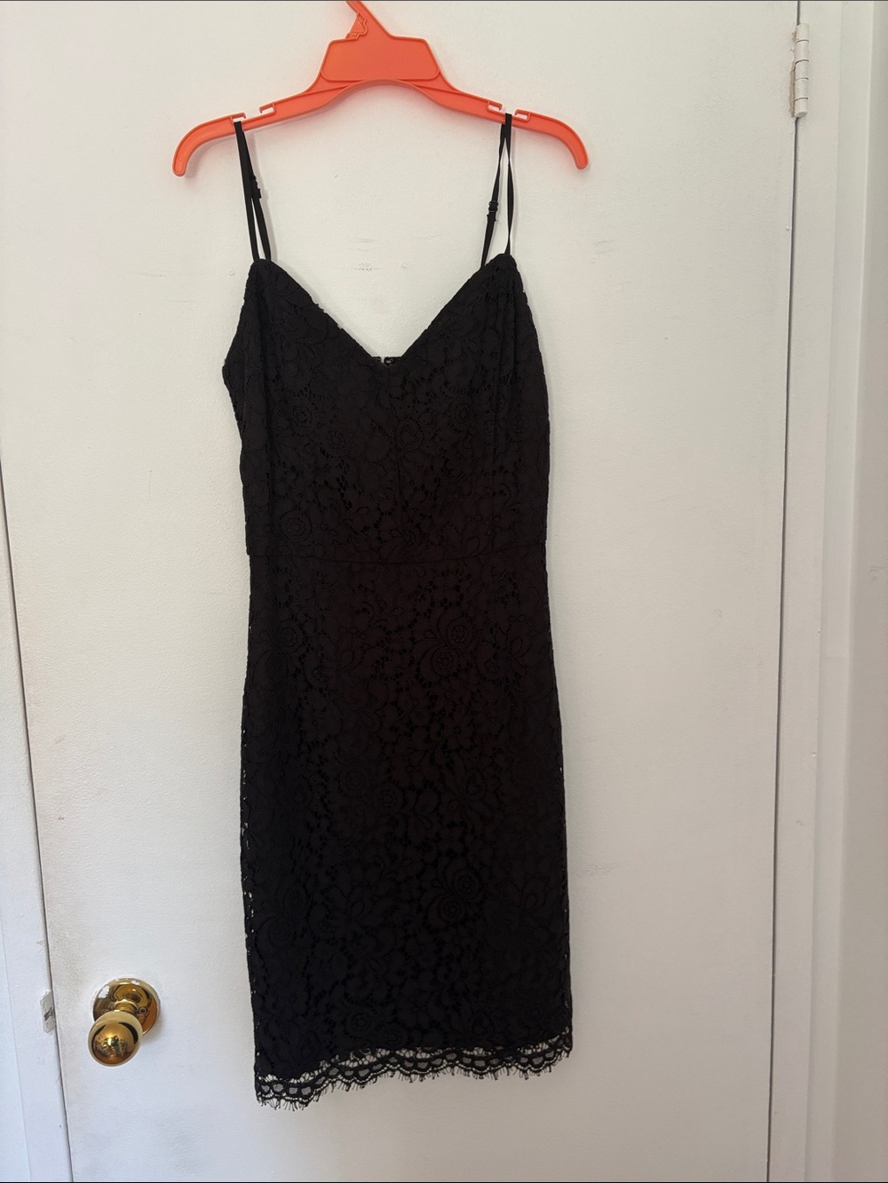 Black Lace Slip Dress with Spaghetti Straps